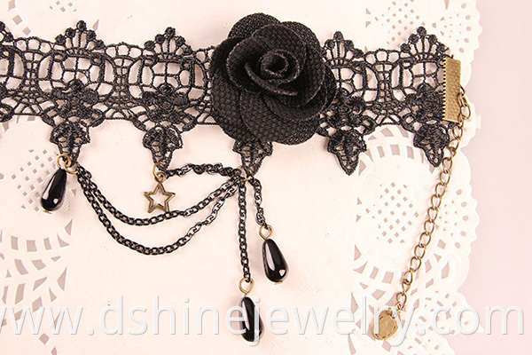 Black Rose Lace Girls Anklet